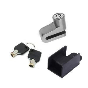 قفل امان وحماية ضد السرقة، قفل قرص صغير من الستانلس ستيل للدراجات النارية والسكوتر والعجلة الدوارة قفل الفرامل وغيرها (رمادى ، كود: 8261)