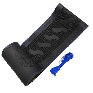 طقم غطاء طارة دركسيون بخياطة يدوية من الجلد الناعم للسيارة 37-38 سم مع ابر وخيوط لمشاريع اصنعها بنفسك -( لون اسود كود : 8272)