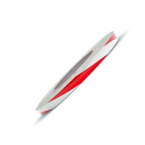 شريط تحذير للسلامة عاكس للضوء علامات ذاتي اللصق ملصق عالي الكثافة للسيارة والشاحنة (فينيل فسفور لون احمر فى ابيض مائل ، طول 50متر ، عرض واحد سم)