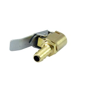 وصلة صمام هواء بطرف مفتوح التدفق مع مشبك ، محكم لنفخ الاطارات ، موصل صمام نفخ 6 ملم 1/4 بوصة، نحاسي (كود : 8485)