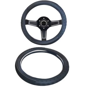 جراب واقي طارة دريكسيون السيارة المضاد للانزلاق اكسسوارات السيارات الداخلية متوافق مع معظم السيارات ( اسود جلد جزء كاربون ، كود : 8529)