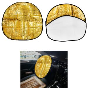 غطاء عجلة قيادة السيارة، مظلة شمسية دريكسيون مزدوجة سميكة للحماية من الشمس، قابلة للطي ومضادة للأشعة فوق البنفسجية ( لون ذهبى ، كود : 4571)