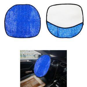 شماسة لعجلة قيادة السيارة، للحماية من اشعة الشمس والحرارة المرتفعة فى الصيف ، غطاء دريكيسون قابل للطى( لون ازرق ، كود : 4572)