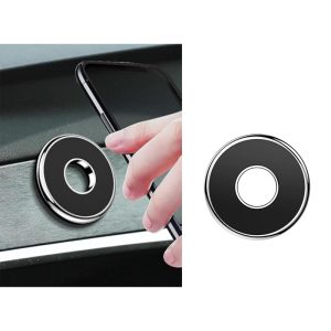 حامل موبايل مغناطيسي للسيارة والمكتب والمنزل ، حامل موبايل لاصق للسيارة مدور ( مدور لون سلفر ، كود : 6174 )