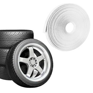 شريط واقى وديكور لحواف عجلات السيارة ، حماية وامان لاطارات السيارات من الخدوش ومظهر مميز ( ابيض ، كود : 6731)