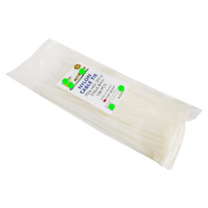 رباط حزام كابلات ، افيز بلاستيك حزام ربط ذات مقاومة عاليه للاستعمال في الاماكن المغلقه و المفتوحة (100 قطعة ، ابيض ، 25 سم ، 4.8 مم ، كود 8683 )