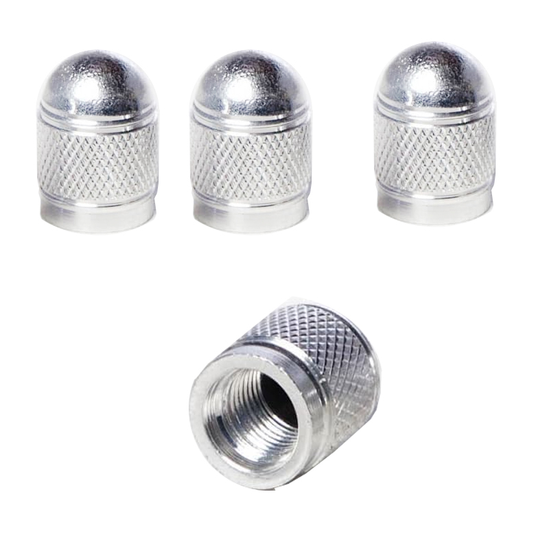 أغطية جذعية صمام لغطاء إطارات السيارة 4 قطع ، الحزمة مصنوعة من سبيكة ممتازة مقاومة للتآكل ومانعة للتسرب لسيارة دراجة شاحنة دراجة نارية ( 4 قطع سلفر ، كود : 8690)