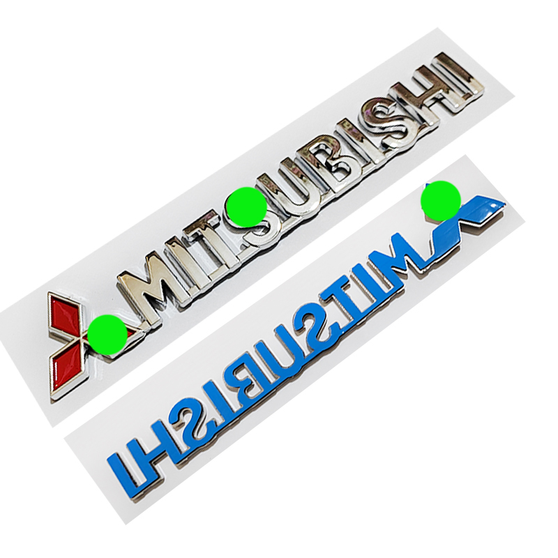 ملصقات وشعارات سيارات ثلاثى الابعاد ، بديل للعلامة المفقودة والتالفة ( ملصق بلاستيك ، متوافقة مع ميتسو؟ -/؟ بيشى ، مقاس 17* 3 سم ، كود : 8713)