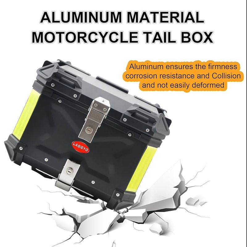 صندوق تخزين للدراجات النارية، اسود عالمي 45 لتر، غطاء علوي من الالومنيوم، صندوق خلفي للامتعة 2 صندوق تخزين للدراجات النارية، اسود عالمي 45 لتر، غطاء علوي من الالومنيوم، صندوق خلفي للامتعة - الصورة 2