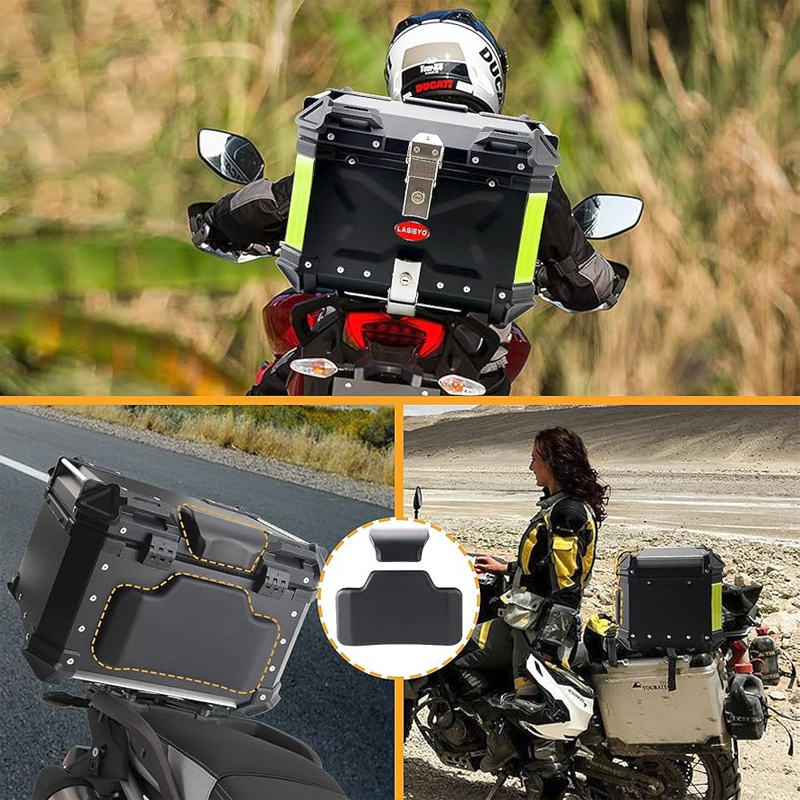 صندوق تخزين للدراجات النارية، اسود عالمي 45 لتر، غطاء علوي من الالومنيوم، صندوق خلفي للامتعة 10 صندوق تخزين للدراجات النارية، اسود عالمي 45 لتر، غطاء علوي من الالومنيوم، صندوق خلفي للامتعة - الصورة 10