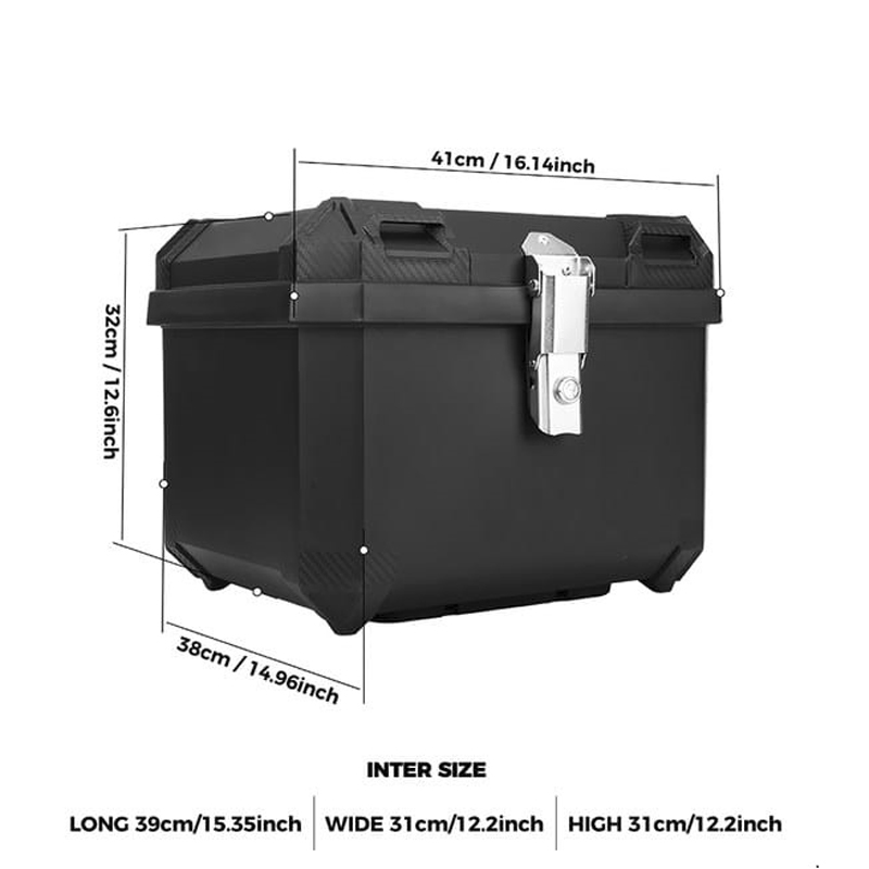 صندوق تخزين للدراجات النارية، اسود عالمي 45 لتر، غطاء علوي من الالومنيوم، صندوق خلفي للامتعة 6 صندوق تخزين للدراجات النارية، اسود عالمي 45 لتر، غطاء علوي من الالومنيوم، صندوق خلفي للامتعة - الصورة 6