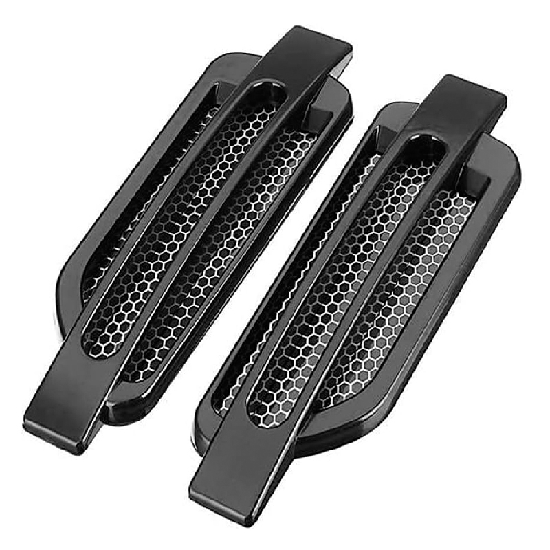 ملصقات تهوية جانبية للسيارات، زينة شبك سحب الهواء، فتحات تدفق هواء زخرفية ، ملحقات بلاستيكية لتزيين المركبات ( عدد 2 قطعة ، كود 8810 )