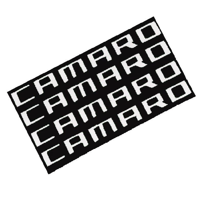 ملصق ستيكر علامة شعار سيارة ثلاثى الابعاد بديل اساسى لشارة السيارة ( عدد 4 قطعة ، استيكر فينيل لون ابيض كلمة كامارو ، مقاس 15*1.5 سم ، كود : 8819)