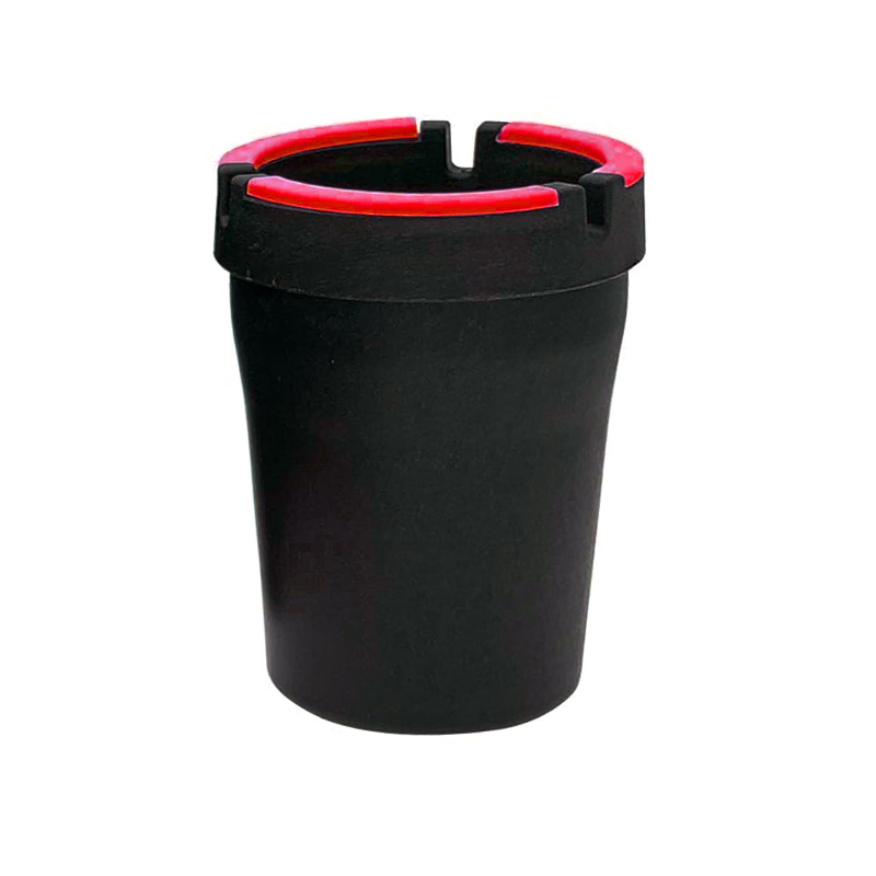 طفاية سجائر للسيارة بتصميم كوب مناسب لحامل الاكواب فى السيارة ، منفضة سجائر للسيارة تتوهج في الظلام ( قطعة واحدة - اسود حواف احمر كود:8826 )