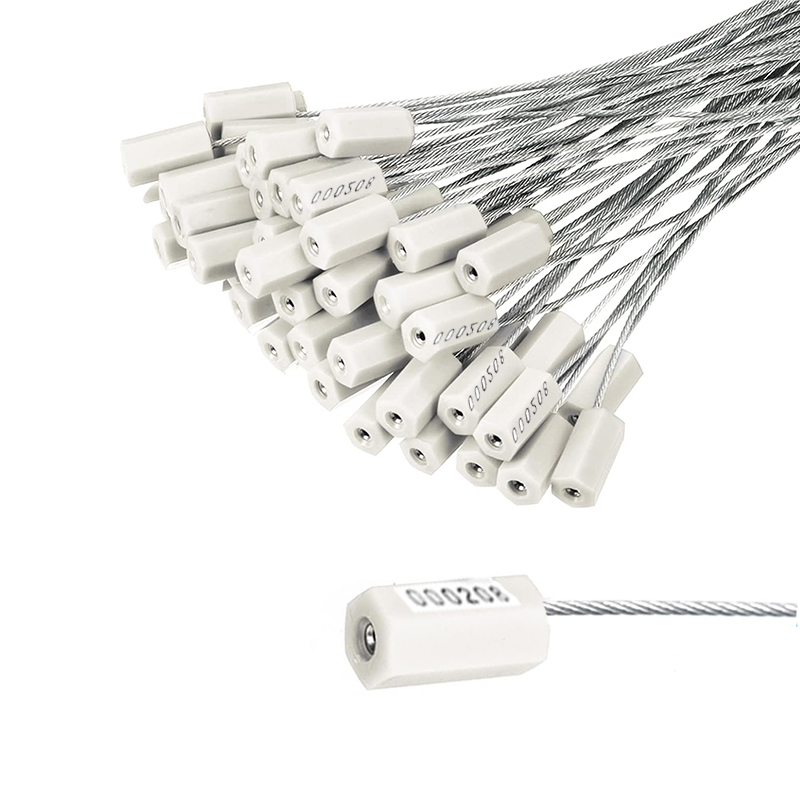 اربطة امان واير معدن شديدة التحمل مرقمة ، سيل متسلسل ، للشاحنات والمقطورات والحقائب والصناديق وغيرها (سيل واير معدن سداسى ابيض ، طول 30 سم ، عدد 5 قطع ، كود : 8853)