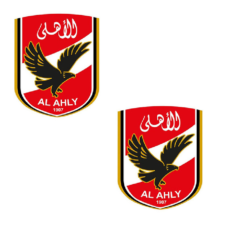 استيكر شعار النادى الاهلى للسيارات واللاب توب و الهاتف المحمول و البلاي ستيشن والدراجة النارية والأمتعة وغيرها ( ورق لصق ، مقاس : 9.5 * 7 سم ، عدد 2 قطعة ، كود: 8954 )