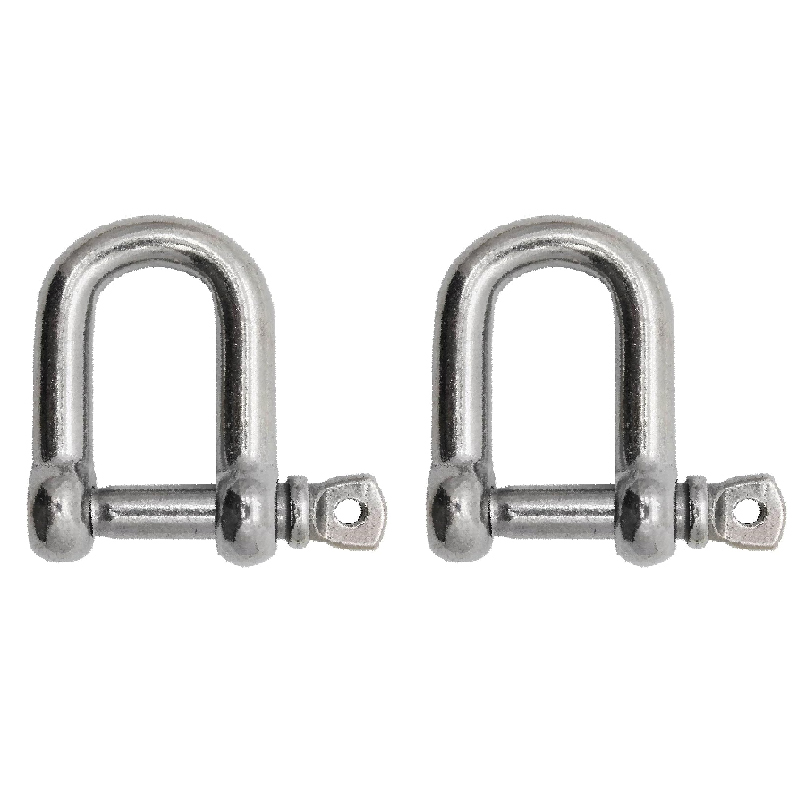 قفل حلقي حرف D ، من الستانلس ستيل للبناء شديد التحمل , وسحب المركبات والربط والتعليق (عدد 2 قطعة ، M12 ، كود : 9021)