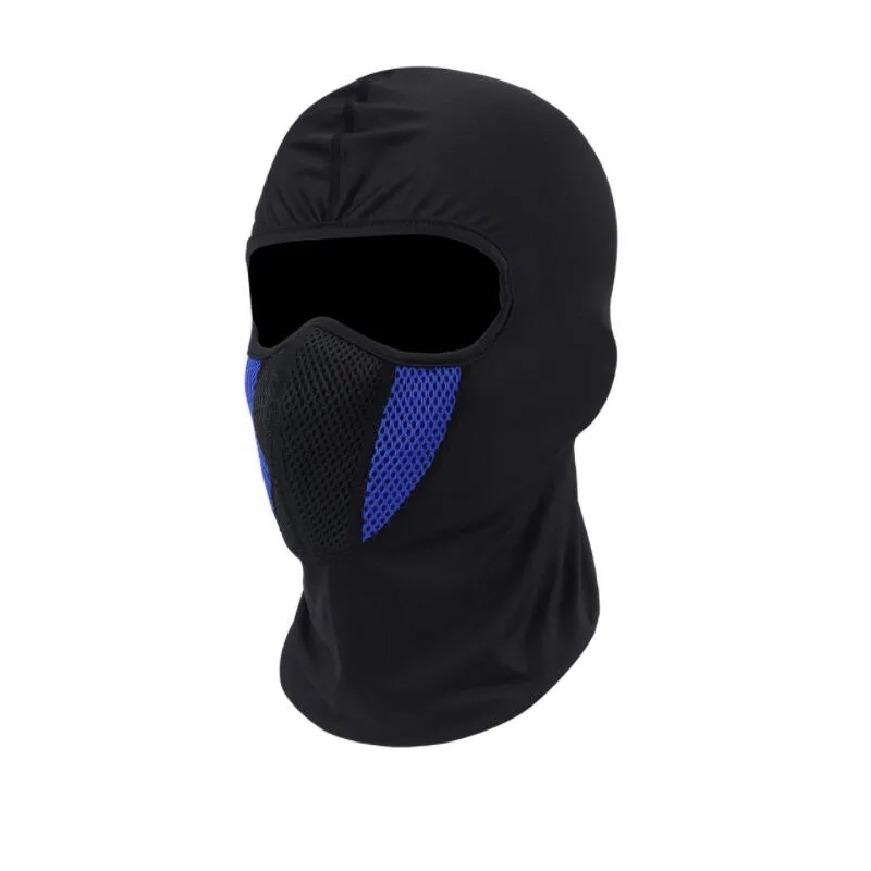 كمامة رياضية بالاكلافا ، حماية شاملة من الشمس والغبار، للرجال والنساء، مثالية للرياضات الخارجية وركوب الدراجات ( قطعة واحدة ، فلتر شبكى لون اسود فى ازرق ، كود: 9053)
