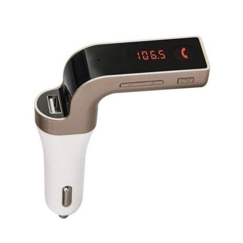 مشغل ام بى ثرى للسيارة ، وجهاز راديو FM و AUX ومنفذ USB للشحن ، يعمل على منفذ الولاعة للسيارة ( ذهبى G7 ، كود: 9061)