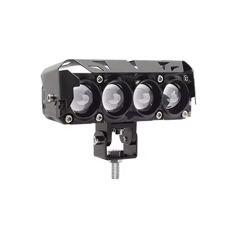 كشاف فانوس شبورة ليد اضاءة قوية وساطعة ( 4 عدسة ، سلك 2 طرف شعاع أصفر وأبيض ، قطعة واحدة ، كود : 9067)