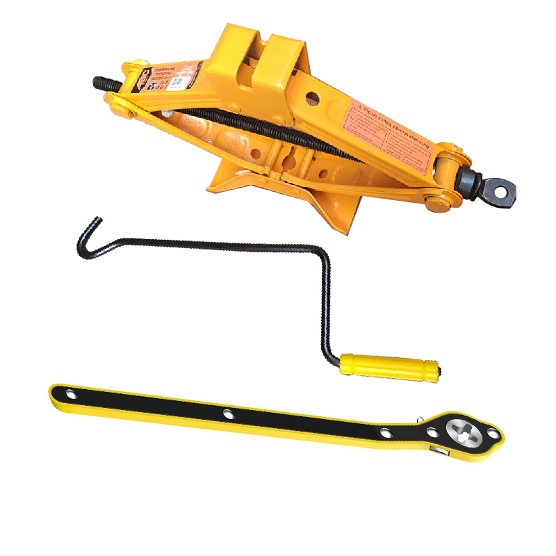 كوريك احترافي قابل للطي، أداة تغيير إطارات السيارة، يُستخدم للرافعات المقصية اليدوية في العديد من السيارات والمركبات الترفيهية (كوريك كوبرى مع مفتاح ، قدرة 1.5 طن ، كود : 9095)