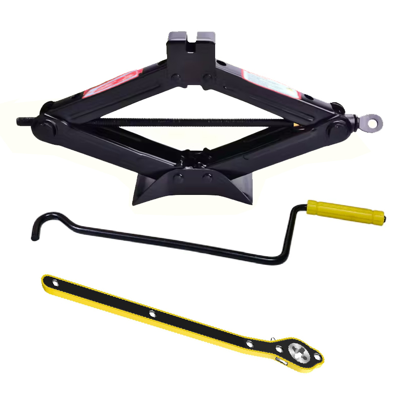 كوريك احترافي قابل للطي، أداة تغيير إطارات السيارة، يُستخدم للرافعات المقصية اليدوية في العديد من السيارات والمركبات الترفيهية (كوريك كوبرى مع مفتاح ، قدرة 2 طن ، كود : 9097)