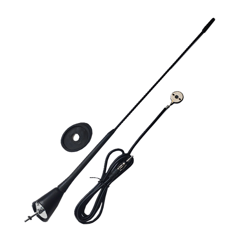 هوائي طويل لسطح السيارة لاستقبال موجات راديو ايه ام/ اف ام ( قاعدة تثبيت على سقف السيارة ، طول 46 سم ، كود : 9112)