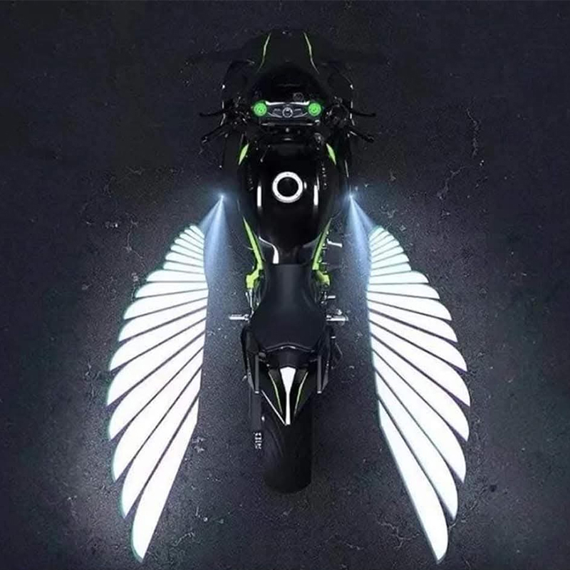 مصباح بروجيكتور ليد لجسم الدراجة، مصباح أرضي للدراجات النارية مع إسقاط جناح ملاك ( لوجو سلك ، جناح ملاك ، 2 قطعة ، كود : 9189)