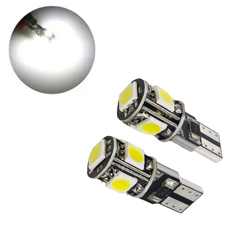 مصباح ليد سيارة ، قبة مصباح للسيارات فائق السطوع مناسب ل صالون السيارة و لوحة ترخيص ( ابيض ، 5 ليد ، 2 قطعة ، كود : 9190 )