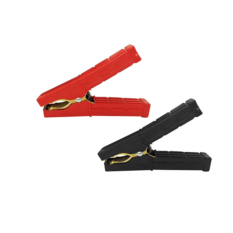 مشابك مسننة لكابلات بطارية السيارة، شديدة التحمل يمكن توصيلها لمشابك الكابلات ( 2 قطعة ، اسود / احمر ، كود : 9194)