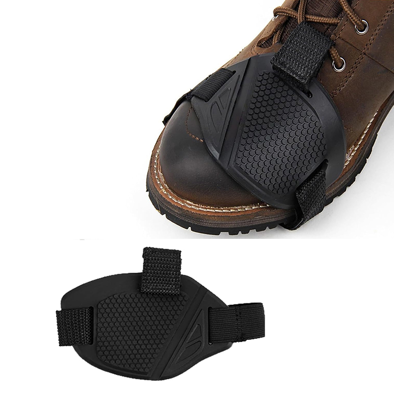 وسادة واقية لحذاء الدراجة النارية ، واقي وسادة ناقل الحركة للحماية من احتكاك الاحذية، مضاد للانزلاق، مطاط متين وحزام قابل للتعديل (قطعة واحدة ، اسود ، كود : 9327)