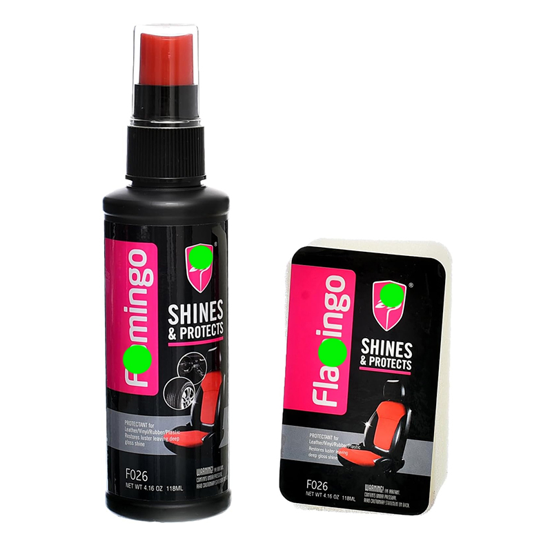 ملمع وحماية لمقاعد السيارة والتابلوة والفرش ، استعادة اللمعان الأصلي للألوان ( فلا F026 ، عبوة 118 ملى )