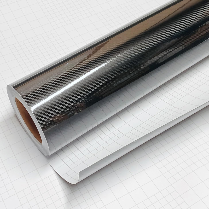 ملصق فينيل حماية من ألياف الكربون عالي اللمعان للسيارات والاجهزة والاثاث والنوافذ ، مضاد للخدش، سهل التركيب والإزالة (اسود اسود ، لامع ، طول 1 متر ،عرض 60 سم)