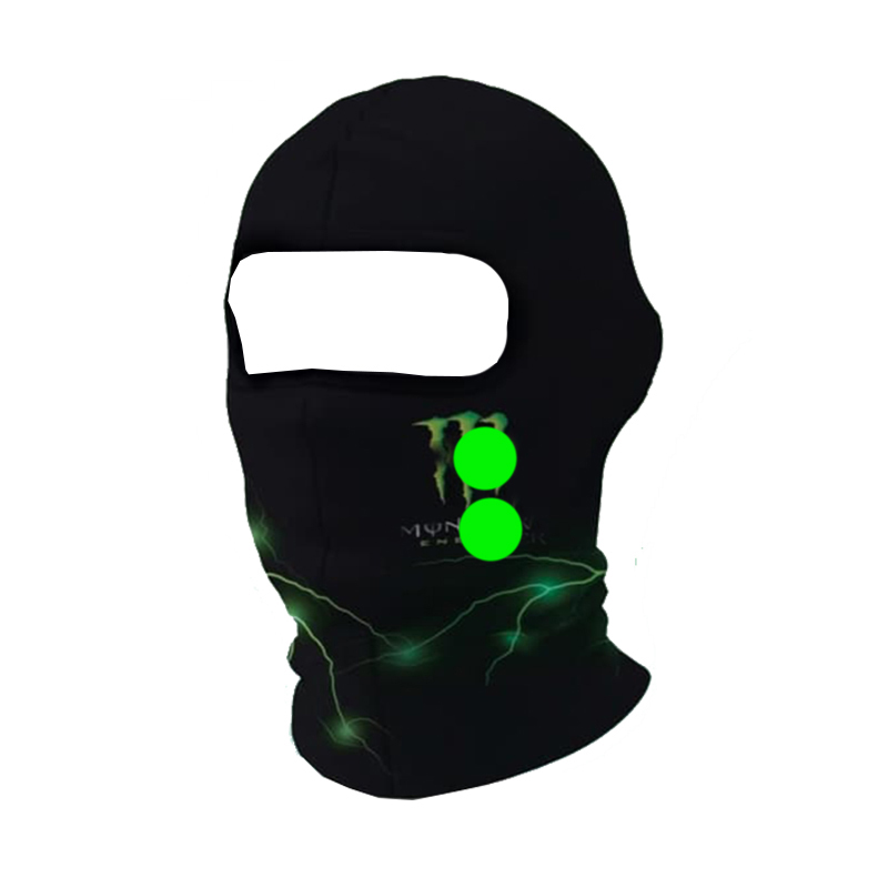 قناع وجه بالاكلافا قماشي مرن مضاد للرياح والغبار، مثالي للرياضات الخارجية (وشاح بالاكلافا ، قطعة واحدة ، اسود مطبوع خطوط اخضر ، كود: 9392)