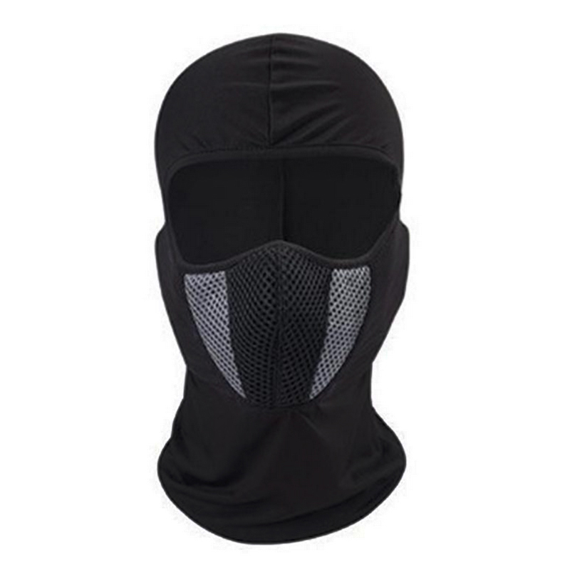قناع وجه بالاكلافا قماشي مرن مضاد للرياح والغبار، مثالي للرياضات الخارجية (وشاح بالاكلافا ، قطعة واحدة ، اسود شبك رمادى ، كود: 9395)