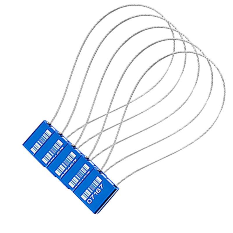 اربطة امان واير معدن شديدة التحمل مرقمة ، سيل متسلسل ، للشاحنات والمقطورات والحقائب والصناديق وغيرها (سيل واير معدن لون ازرق ، طول 33 سم ، عدد 5 قطع ، كود: 9492)