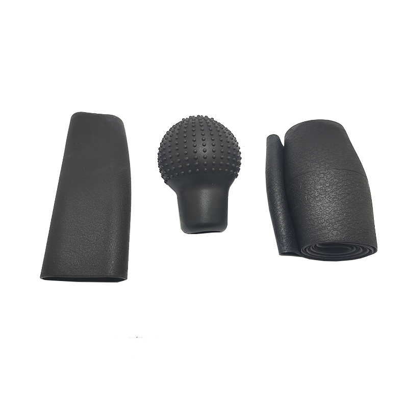 مجموعة انيقة وعملية من أغطية السيليكون لعجلة قيادة سيارتك ومقبض فرامل اليد ومقبض ناقل الحركة( لون اسود ، كود :9511)