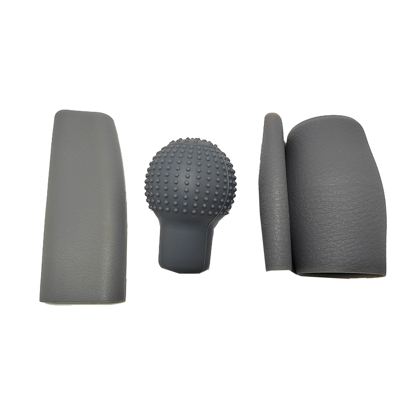 مجموعة انيقة وعملية من أغطية السيليكون لعجلة قيادة سيارتك ومقبض فرامل اليد ومقبض ناقل الحركة ( لون رمادى ، كود :9512)