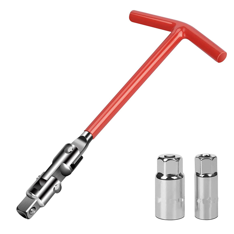 مفتاح بيبة بمقبض على شكل حرف T أداة إزالة شمعة إشعال عدة لبوجيهات السيارة مقاس 16 و21 ملم ( كود : 9526)