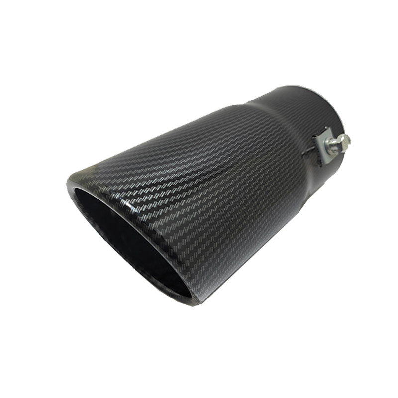 اكسسوارات السيارة الخارجية ، ذيل شكمان استانلس ( اسود كاربون ، طول 15 سم ، فتحة قطر 7 سم ، كود: 9527)