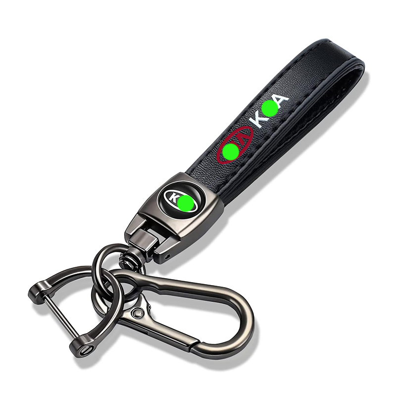 سلسلة مفاتيح سيارة للرجال ميدالية من الجلد المعدني المضفر وخليط معدني مع مفك مناسبة للسيارة والموتوسيكل ومفاتيح المنزل والنساء ( متوافقة مع كيا ، كود : 9528)