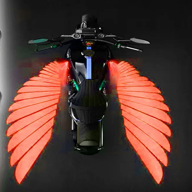 مصباح بروجيكتور ليد لجسم الدراجة، مصباح أرضي للدراجات النارية مع إسقاط جناح ملاك( لوجو سلك ، جناح ملاك احمر ، 2 قطعة ، كود : 9533)