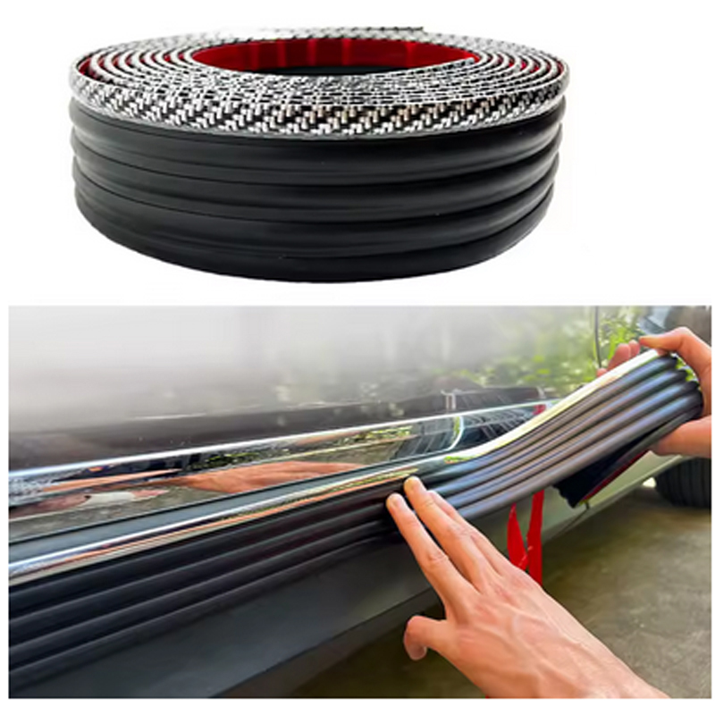 كساحة اكصدام أمامي/خلفي عالمية للسيارة، شريط حماية من الخدوش بنمط مضلع حافة كاربون ، قابل للقص والمرونة، مناسب للسيارات وسيارات الدفع الرباعي. ( طول 4 متر عرض 6 سم ، كود : 9562 )