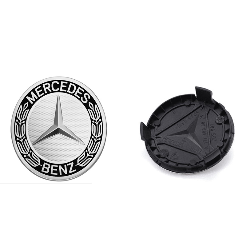 مجموعة من 2 غطاء محور جنط اطارات السيارة . مناسبة لمحاور مركز العجلات الأمامية أو الخلفية (متوافق مع مرسيدس اسود ، قطر 7 سم ، كود : 9617 )