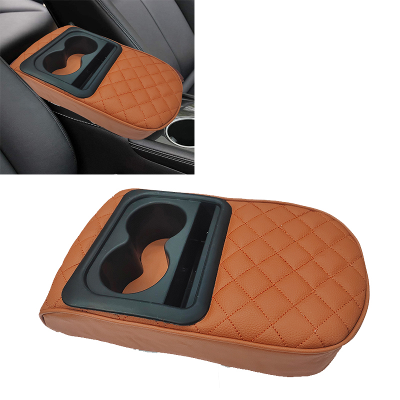 كابر تريد اكسسوارات سيارات 35 مسند ذراع مبطن مع حوامل أكواب مدمج، شنطة تخزين متعددة الألوان، منظم صغير للقيادة بدون استخدام اليدين والراحة ( لون جملى ، كود : 9650 )