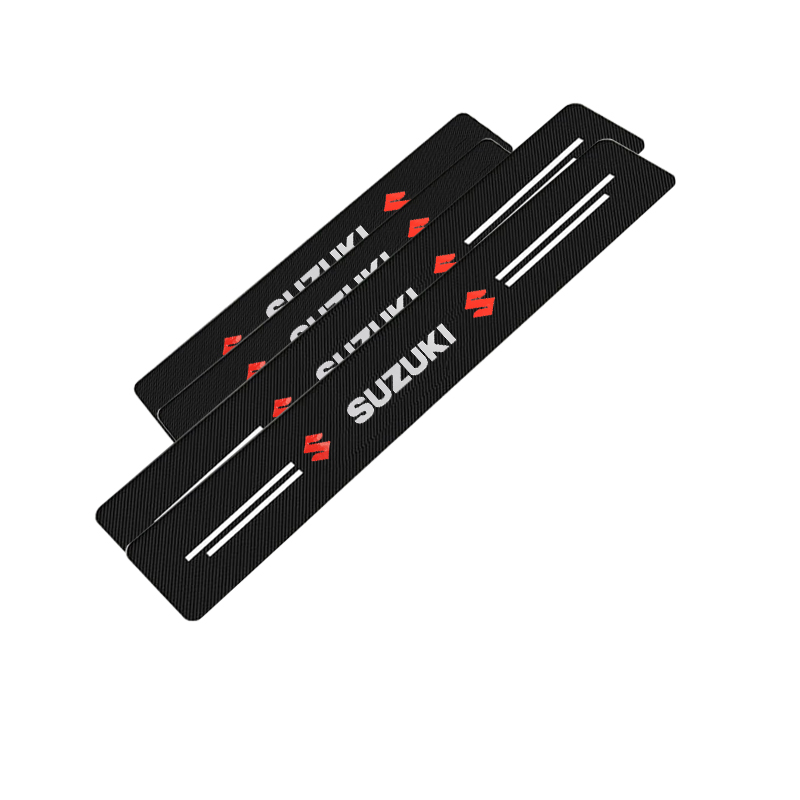 كابر تريد اكسسوارات سيارات 4 طقم عتب باب سيارة ، عتب لاصق باب سيارة كاربون حرارى ، مضاد للخدش ومانع للانزلاق ومقاوم للماء ( مناسب ومتوافق مع سوزوكى ، كود: 9681)