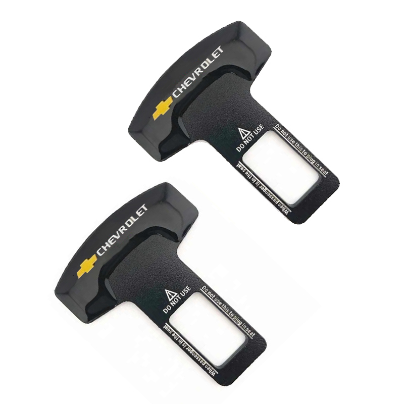 مشبك حزام امان للسيارة، من قطعتين، مشبك تثبيت يدعم حزام الامان وقفل انذار امان ( سكاتة معدن ، مناسب ومتوافق مع شيفرولية ، عدد 2 قطعة ، كود : 9699)