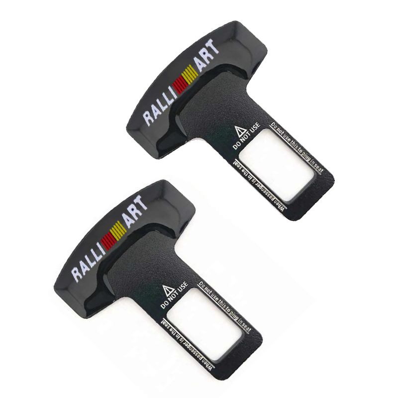 مشبك حزام امان للسيارة، من قطعتين، مشبك تثبيت يدعم حزام الامان وقفل انذار امان ( سكاتة معدن ، مناسب ومتوافق مع ميتسوبيشى رالى ارت ، عدد 2 قطعة ، كود : 9700)