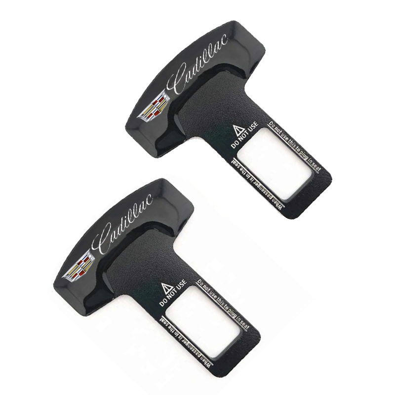 مشبك حزام امان للسيارة، من قطعتين، مشبك تثبيت يدعم حزام الامان وقفل انذار امان ( سكاتة معدن ، مناسب ومتوافق مع كاديلك ، عدد 2 قطعة ، كود : 9701)