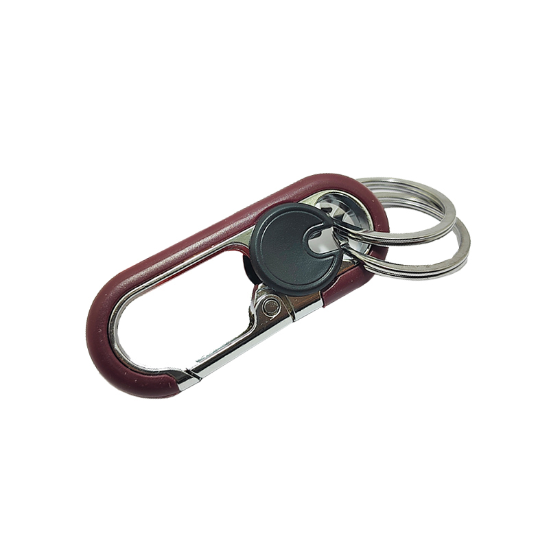 سلسلة مفاتيح معدنية بسيطة وعالية الجودة ، منظم سلسلة مفاتيح السيارة والمنزل والمكتب مناسبة للرجال والنساء (لون نبيتى ، كود : 9734)